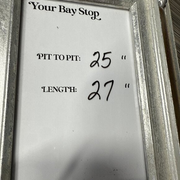 Talbots Women's Top Plus 1X Navy Blue White Check 3/4 Sleeves Semi Sheer Popover - Picture 8 of 9